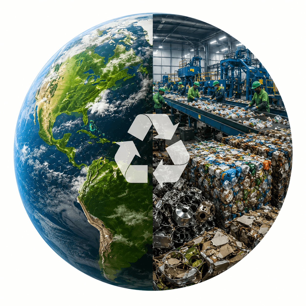 Recycle Hub Bangladesh circularity infographic globe