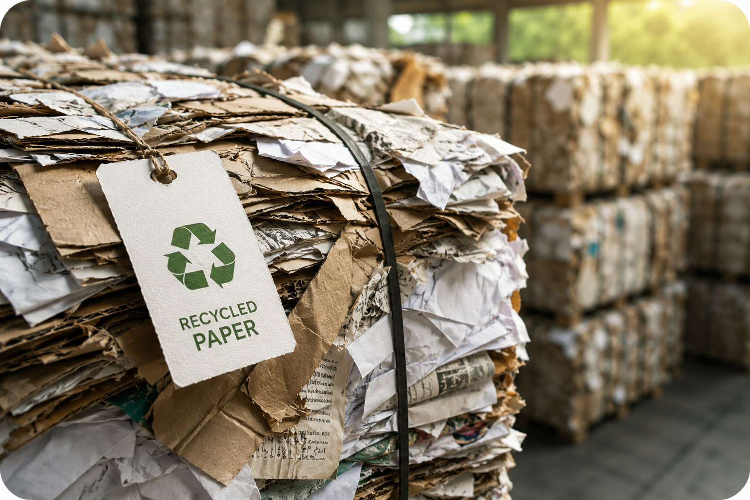 Paper recycling material